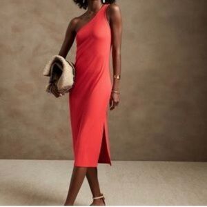 Banana Republic ribbed one-shoulder dress size L